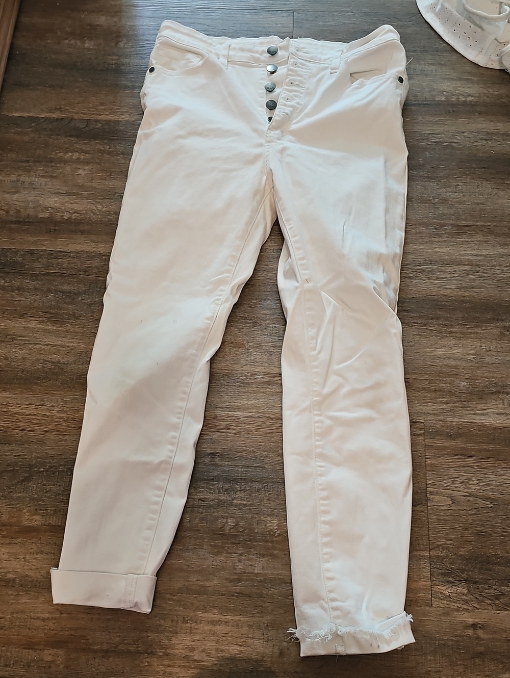 Nature Denim White Button-Front Casual Pants Size W11/29